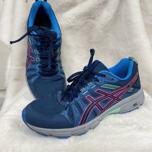 ASICS gel venture-7 peacock hot pink running workout shoes. Size 9